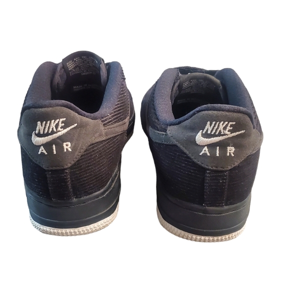 Nike Air Force 1LV8 Shoes Size 5Y Black Lace Up Corduroy Sneakers - Picture 3 of 11